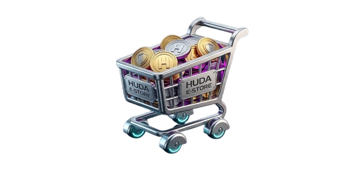 Huda e-Store Shopping Cart Logo - Secure Digital Products Store Bangladesh