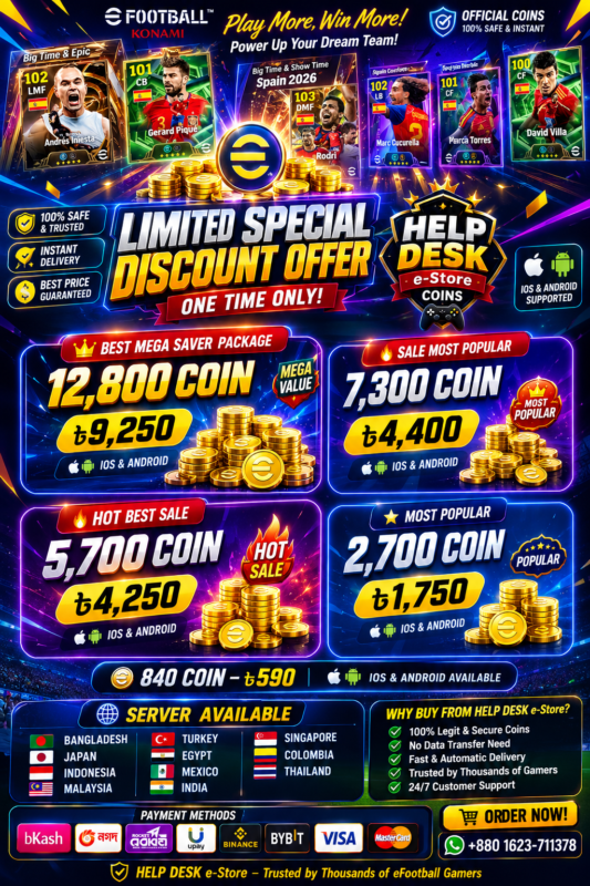 eFootball 5700 Coins iOS & Android Hot Best Sale - Huda e-Store