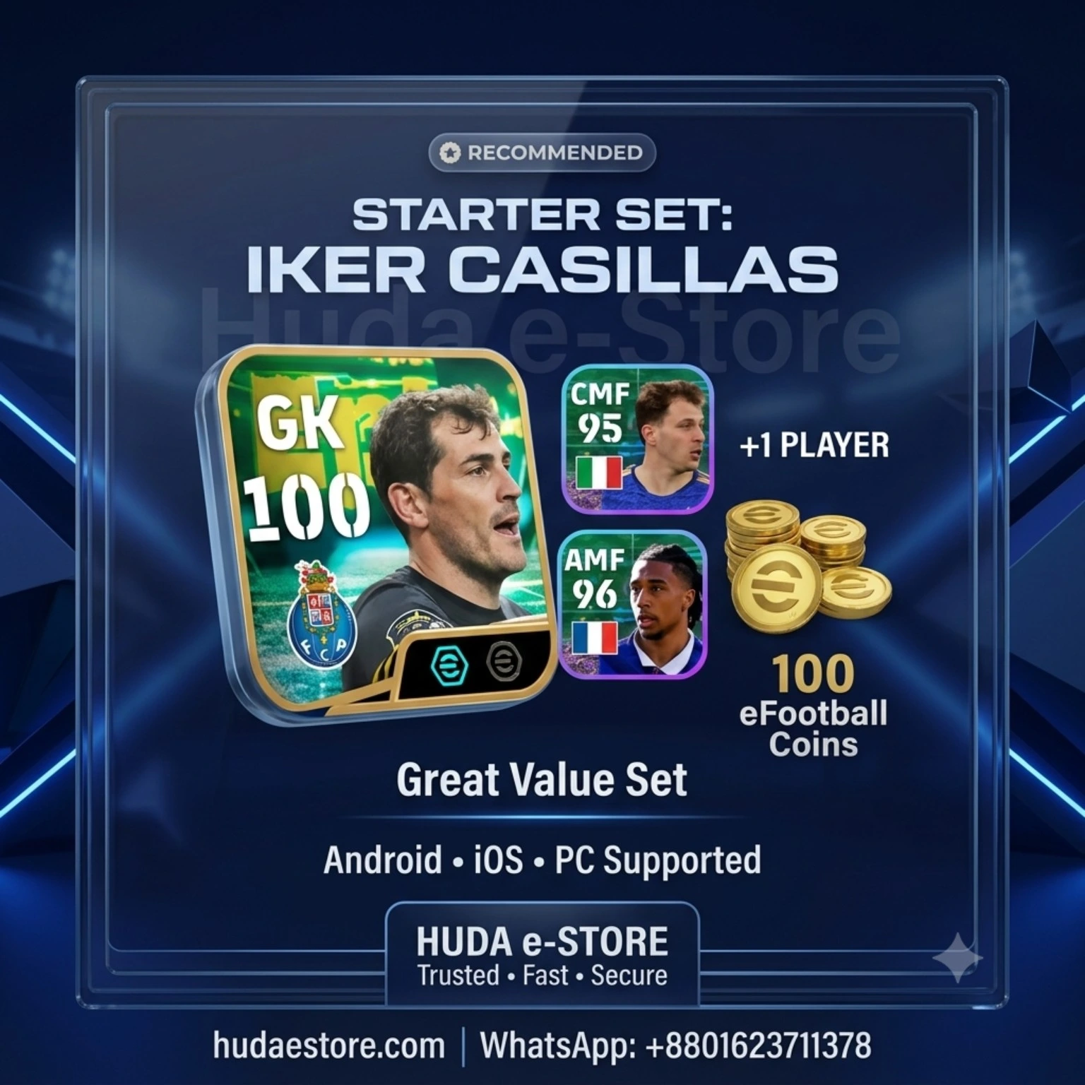 eFootball Iker Casillas Starter Set 100 GK with 100 eFootball Coins HUDA e-STORE