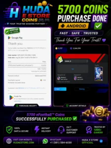 5700 eFootball™ Coins Purchase Successfully Completed | HUDA e-STORE Review